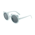 Cute round bear-ear children sunglasses in light blue matte finish with dark lenses - Light Blue Frame
