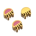 Golden and pink enamel jellyfish beads made of stainless steel for DIY jewelry making - Red Jellyfish / 2 Pcs/Set / Gold