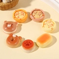 7Pcs cute animal resin miniature bread food models for DIY hair clips and brooch crafts - Mixed Colors