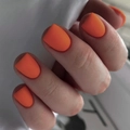 Short square matte press-on nails in vibrant fluorescent orange color finish - Matte Neon Orange Style (JP3201) - Glue Type