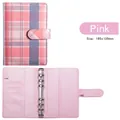 Pink plaid A6 budget binder with 6-ring mechanism and cash pockets, size 185x135mm - Single Cover Only / Pink Plaid