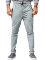 Detalle de joggers grises para hombre con cintura elástica con cordón y bolsillos con cremallera - S / Gris
