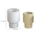 DIY striped cylindrical silicone mold for candle jars and resin plaster casting - Silicone Mold / Striped Candle Cup - Tall