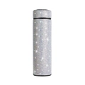 Handmade silver rhinestone smart thermos bottle with 500ml capacity and sleek straight body - AB Color