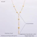 Collana a Y in acciaio inossidabile dorato con farfalla e barra, impermeabile e anallergica - Stile Barra Lunga Farfalla (XL31197)