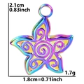 Détail du pendentif étoile de mer arc-en-ciel 18k mesurant 2,1 cm de haut et 1,8 cm de large - Coloré
