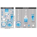Blue and white watercolor Christmas window stickers with snowflake and bell patterns - BQ411 Hanging Balls
