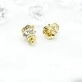 Golden crown clasp with micro-set cubic zirconia for luxury pearl necklaces - White Zirconia / Gold