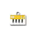 Yellow and white enamel piano pendant with black keys and silver details for DIY jewelry - Yellow UV Plated