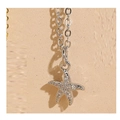 Delicata collana a stella marina in argento con zirconi scintillanti su catena fine - Stella Marina Piccola (XL2422) / Argento