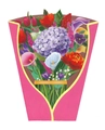 3D pop-up greeting card featuring a vibrant mixed bouquet of hydrangeas and roses - Hydrangea