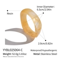 Especificaciones detalladas de tamaño para brazalete ancho de resina con textura de mármol - Beige Ámbar (YYBL025064-C)