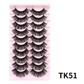 10 paar Russische volume nepwimpers in TK51-stijl met dramatisch DD-kruleffect - Dikke gekrulde stijl (TK51)