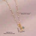 Golden stainless steel sea turtle and fishtail pendant necklace with imitation pearls - Turtle & Whale Tail Style (8#)