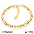 Golden chunky square link chain bracelet for men in vacuum plated stainless steel - Gold (KB205911-ZGC)