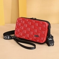 Mini hard shell crossbody bag in bright red finish with Forever Young logo strap - Diamond Red