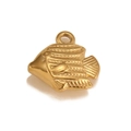 Golden tropical fish pendant accessory with detailed texture and circular hanging ring - Tropical Fish / Gold