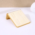 Goldener 4-Ring Metallständer mit cremeweißem Samtfutter für Schmuckpräsentation - 4-Position Metall / Beige