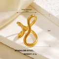 Minimalist 18K gold plated stainless steel ring with a fluid crisscross line design - Minimalist Fluid Cross Style (1341)