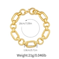 Dimensiones de la pulsera de eslabones de oro 18K con peso y medidas detalladas - Circunferencia de 18cm / Dorado (KB0606)