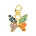 Exquisite gold butterfly pendant with colorful cubic zirconia for DIY necklaces - Colorful Zirconia Butterfly