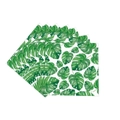 Square party napkins with green monstera leaf prints for Hawaii birthday celebrations - Hawaii Napkins 20Pcs