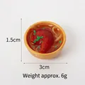 Miniature 3cm gold bowl braised chicken leg noodles keychain food toy model - 3cm Gold Bowl-No.25 (No Hook)