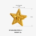 Anillo de estrella dorado en acero inoxidable con diseño apilado y acabado pulido - Dorado