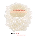Detail of multi-row elastic simulated pearl wide bracelet showing 56.4g weight and 6cm size - Wide Clustered Pearl Beaded Bracelet (B2005)