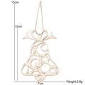 Ciondolo natalizio in legno a forma di campana con corda, misura 10x7cm e peso 2,8g - Stile con campanellini