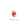 Detail of red strawberry enamel charm with 9x14mm size and 0.8g weight specifications - Zircon Strawberry Style (9#)