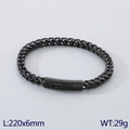 Pulsera de cadena trenzada de acero inoxidable negro con cierre medida 220x6mm - 220x6mm / Negro