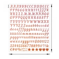 Detail of 0.5 inch rose gold glitter alphabet stickers with precise measurements - Pink Glitter