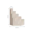 Cream-white geometric ceramic step vase for modern living room decor 20.5x23.5cm - Milky White Stairs Style / Milky White