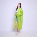 Thickened neon green EVA reusable raincoat for adults with hood and snap buttons - Open Top / Fruit Green