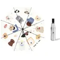 Grand parapluie manuel pliable avec motifs de chiens mignons et revêtement UV argent - Pliant 3 Manuel Défilé de Chiens - Revêtement Argent