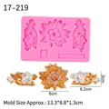 Pink silicone lace flower mold for fondant cake and chocolate borders decoration - 2#--Pink