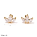 Gouden lotus oorknopjes met marquise zirkoon en veilige schroefsluiting 8.5mm - Type G Goud