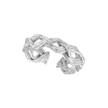 Minimalistischer S925 Silberring mit Knotendesign und verstellbarer offener Ringschiene - Einstellbar Offen / Weißgold