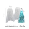 Large cedar Christmas tree silicone mold for DIY candles and resin crafts in white - Large Cedar-Clamshell / White Semi-Transparent