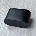 Small black velvet pillow for watch storage and jewelry gift box display stand - Black Leather