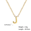 18k gold plated stainless steel initial J necklace featuring a dainty letter pendant - Letter J