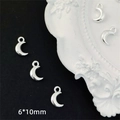 Ciondolo luna stella in argento 6x10mm per creazione gioielli fai da te e bracciali - Luna 6*10mm / Argento Lucido