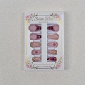 French Y2K press-on nails set with pink leopard print and gold heart details - Leopard Border Heart (WY-011)