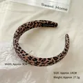 Thick sponge leopard print headband with brown and black patterns and handmade label - 3cm / Light Leopard