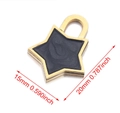 Ciondolo lucchetto a stella placcato oro con smalto nero per gioielleria fai-da-te - Stella-Nero