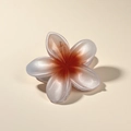 Elegant frangipani hair claw clip with pearlescent gradient petals and acetate finish - 8x7x4cm / Pearlescent Orange