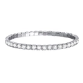Elegant silver-toned tennis bracelet with sparkling round cubic zirconia in a full set - Silver