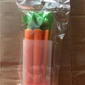 Set di 5 clip chiudi-pacco a forma di carota in contenitore di plastica trasparente - 5 Pezzi Stile Magnetico (Arancione)