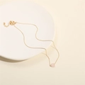 Minimalist heart-shaped pink quartz necklace with adjustable gold chain for women - Rose Quartz